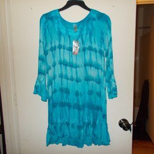 India Boutique Tie Dye Rayon Dress  NWT